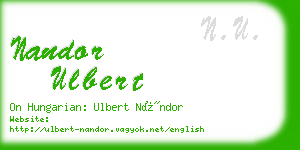 nandor ulbert business card